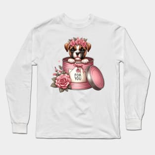 Valentine Boxer Dog For You Long Sleeve T-Shirt